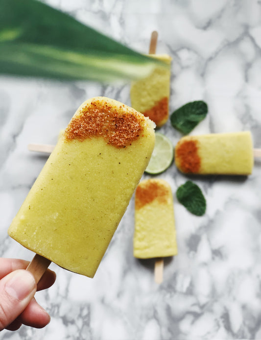 Yellow bone broth popsicles