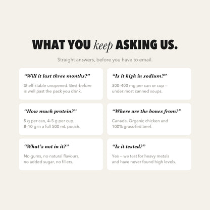 What you keep asking: shelf life, ingredients, and how Broya bone broth is made.